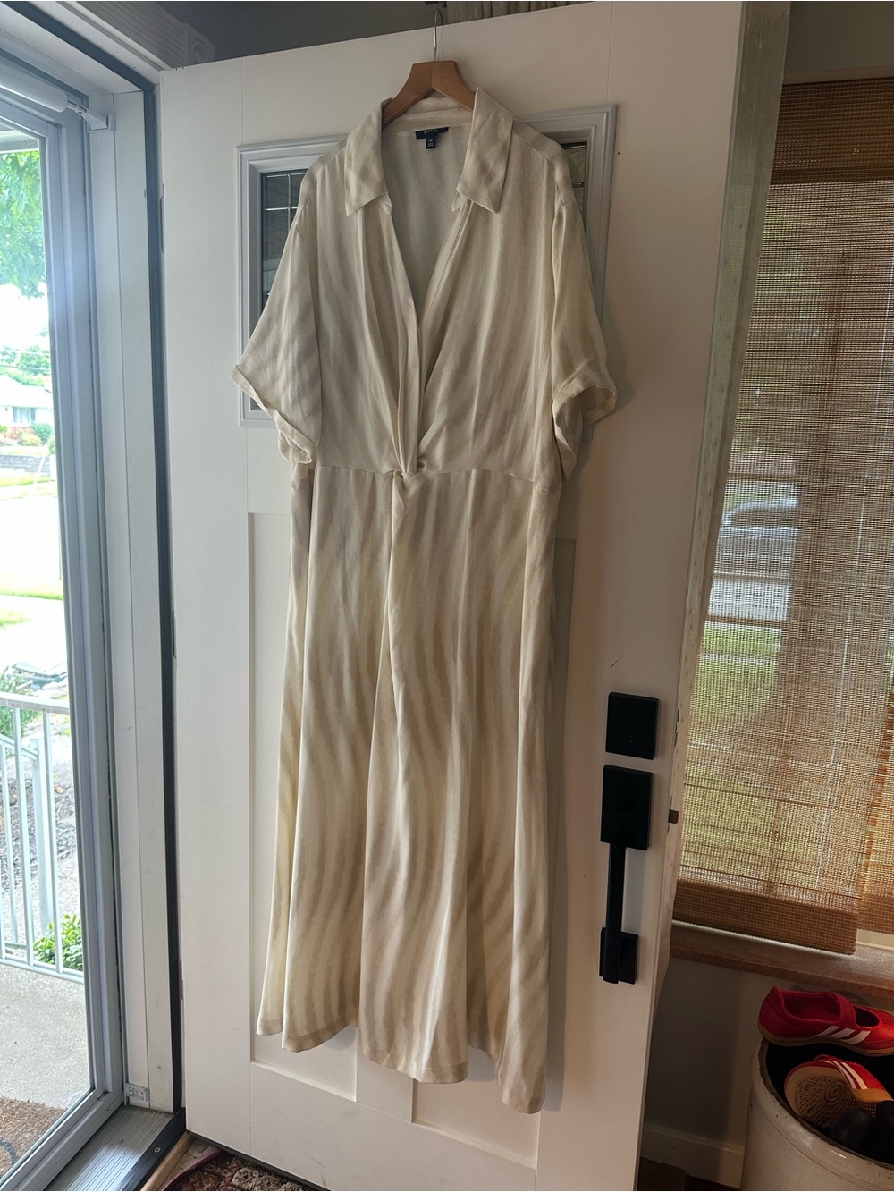 Cream, Beachy Short-Sleeve Maxi Dress